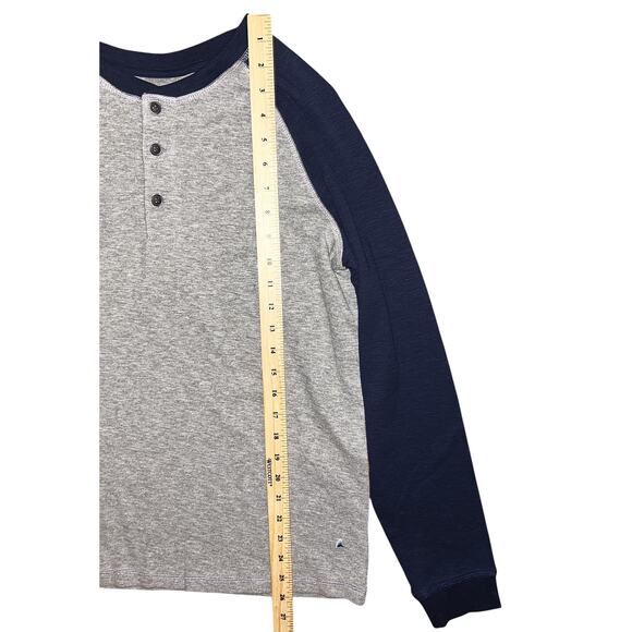 NWT Tailor Vintage Airotec Long Sleeve Navy & Gray Henley Small - Picture 5 of 8